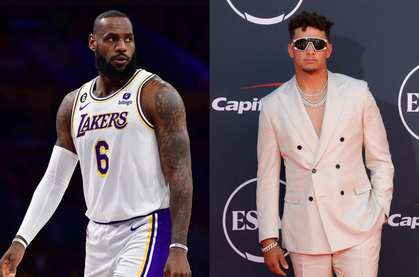 Lebron James and Patrick Mahomes collage