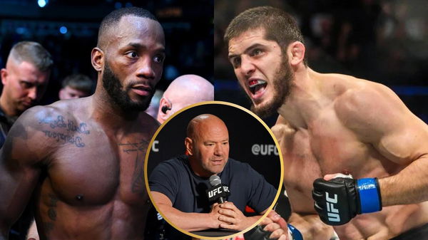 Leon Edwards, Dana White and Islam Makhachev