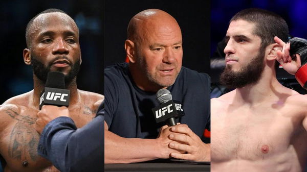 Leon Edwards, Dana White and Islam Makhachev