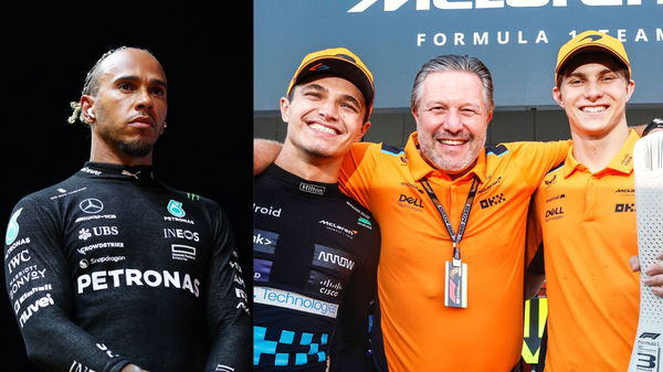 Lewis Hamilton, Lando Norris, Zak Brown &#038; Oscar Piastri