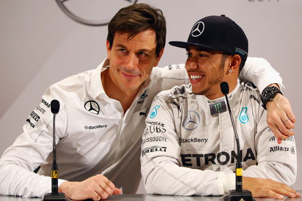 Lewis Hamilton and Toto Wolff