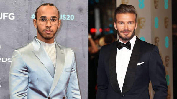 Lewis Hamilton and David Beckham