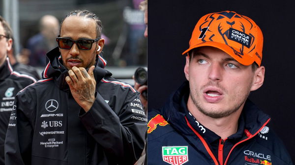 Lewis Hamilton (L) and Max Verstappen (R)