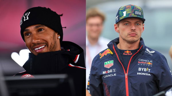 Lewis Hamilton (L) and Max Verstappen (R)