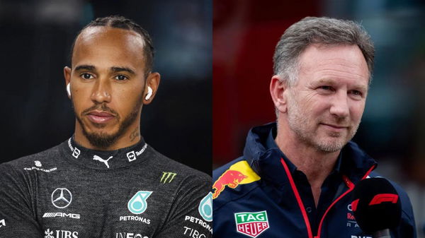 Lewis Hamilton and Red Bull Team Principal Christian Horner