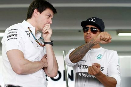 Lewis Hamilton with Toto