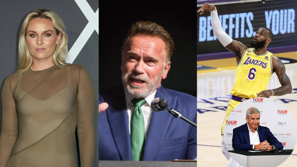 Lindsey Vonn arnold schwarzenegger lebron james jay monahan collage