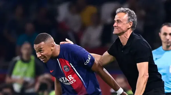 Luis Enrique and Kylian Mbappe