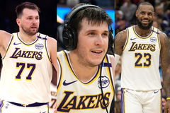 Luka Doncic, Austin Reaves, LeBron James