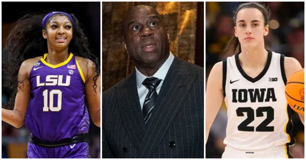 Magic Johnson, Caitlin Clark, Angel Reese