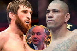 Magomed Ankalaev, Dana White and Alex Pereira