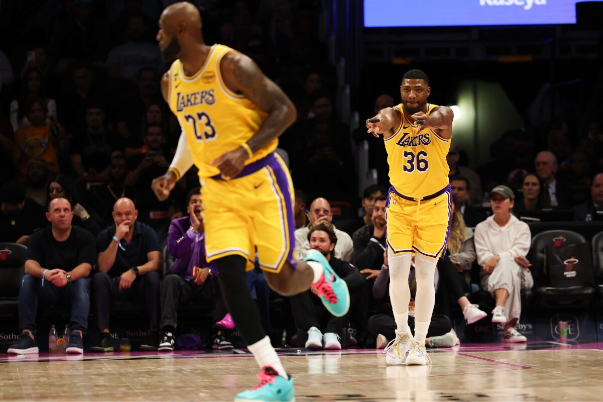 Marcus Smart and LeBron James