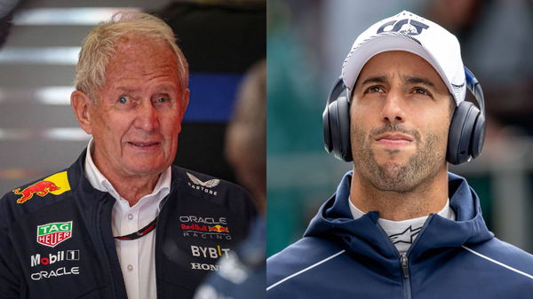 Helmut Marko (L) and Daniel Ricciardo (R)