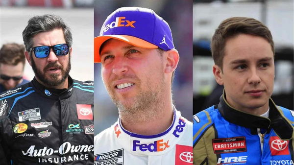 Martin Truex Jr, Denny Hamlin, and Christopher Bell