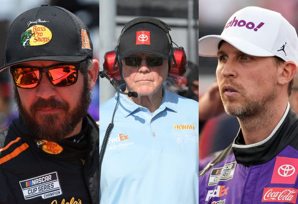 Martin Truex Jr, Joe Gibbs, and Denny Hamlin