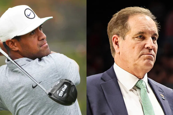 Tony Finau + Jim Nantz collage