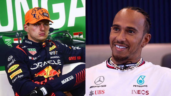 Max Verstappen (L) and Lewis Hamilton (R)