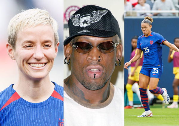 Megan Rapinoe, Dennis Rodman, and Trinity Rodman