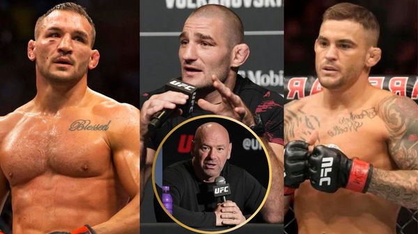 Michael Chandler, Sean Strickland, Dustin Poirier and Dana White