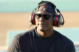 HOMESTEAD, FL &#8211; OCTOBER 27: Michael Jordan watches from his driver Tyler Riddick s pit, the NASCAR, Motorsport, USA Cup