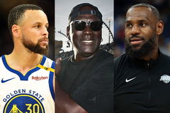 Michael Jordan, Stephen Curry and LeBron James