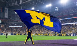 Michigan Wolverines Flag/Logo at Ann Arbor Stadium
