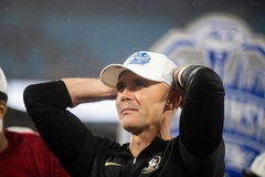 Syndication: Treasure Coast Florida State Seminoles head coach Mike Norvell takes a second to soak in the moment. The Fl
