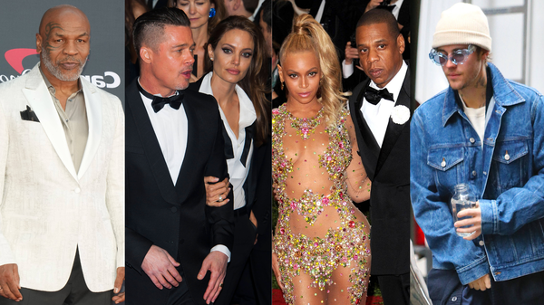 Mike Tyson, Brad Pitt, Angelina Jolie, Beyonce, Jay-Z, Justin Bieber