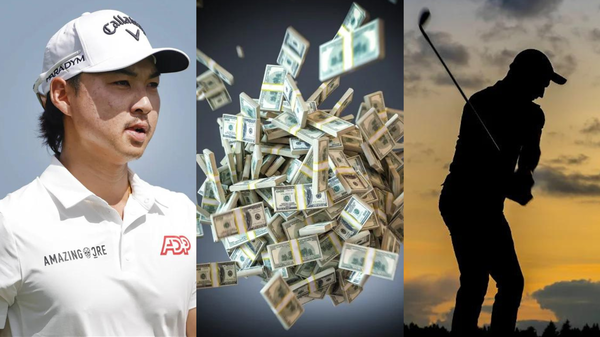 Min Woo Lee Cash Golfer Silhouette Collage