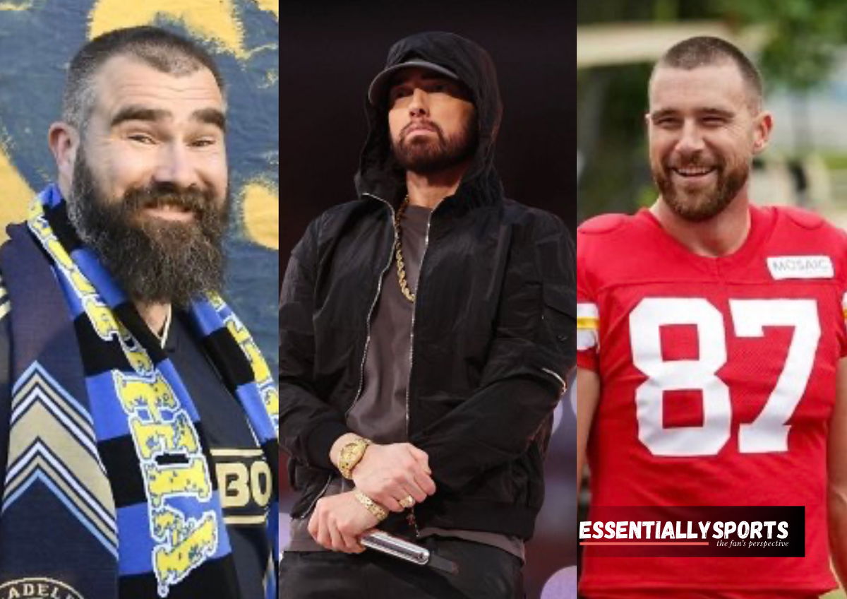 Jason Kelce Concedes Papa Kelce Threw Travis’s 1st Eminem CD “Out Of