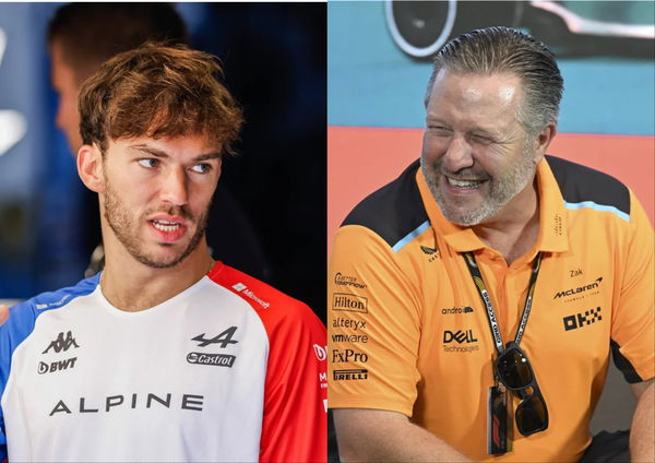 Pierre Gasly and Zak Brown