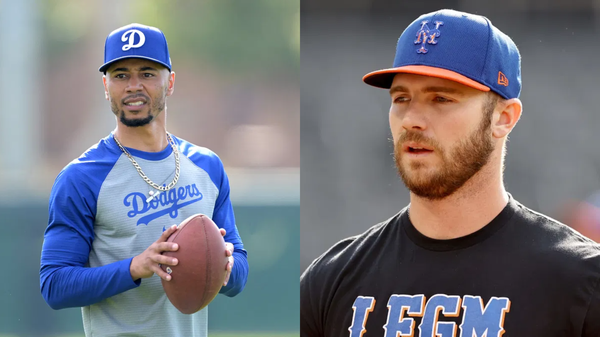 Mookie Betts with Pete Alonso
