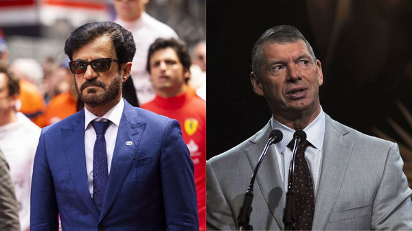 MuhammeFIA President Muhammed Ben Sulayem and Vince McMahond Ben Sulayem and Vince McMahon