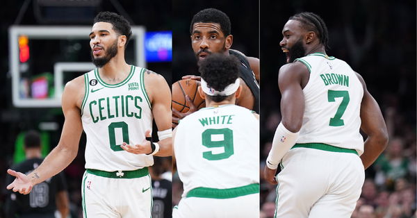 Jayson Tatum, Jaylen Brown. Kyrie Irving, Derrick White