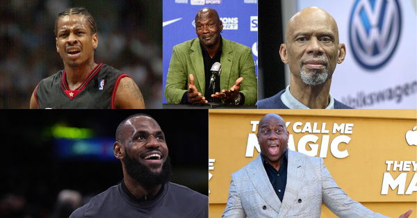 LeBron James, Michael Jordan, Kareem Abdul-Jabbar, Magic Johnson, Allen Iverson