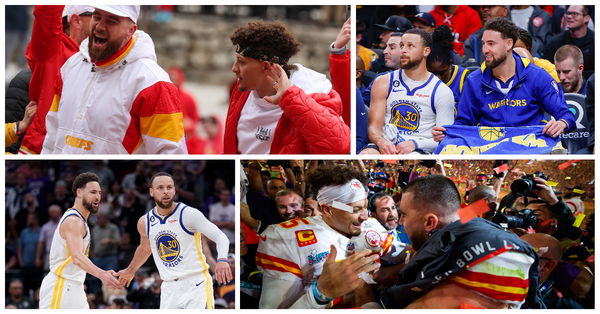 Stephen Curry, Travis Kelce, Patrick Mahomes, Klay Thompson