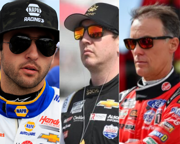 Chase Elliott, Kyle Busch and Kevin Harvick