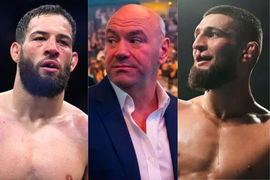 Nassourdine Imavov, Dana White and Khamzat Chimaev