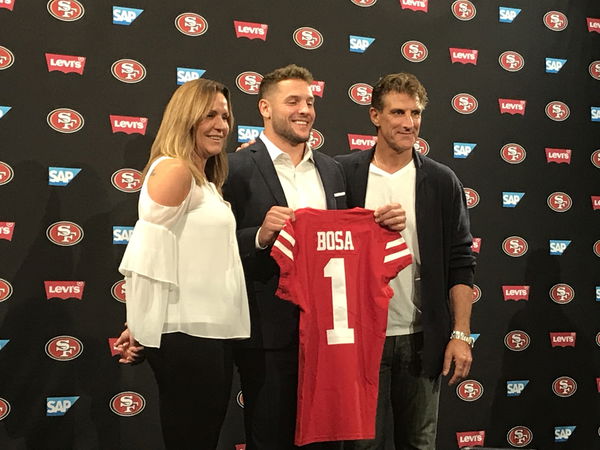 Nick Bosa, John Bosa and Cheryl Bosa