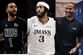Nico Harrison, D&#8217;angelo Russell, Anthony Davis