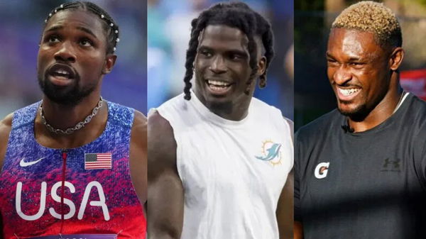 Noah Lyles, Tyreek Hill, and DK Metcalf