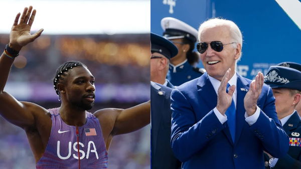 Noah Lyles and Joe Biden