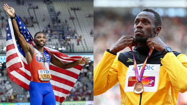 Noah Lyles and Usain Bolt