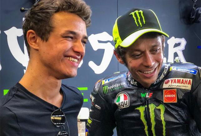 MotoGP Legend Valentino Rossi Opens up on Lando Norris' Tribute ...