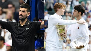 Novak Djokovic, Jannik Sinner and Carlos Alcaraz