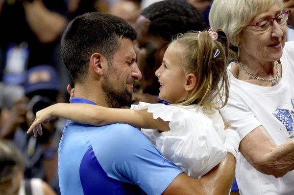 Novak Djokovic with daughter Tara Djokovic