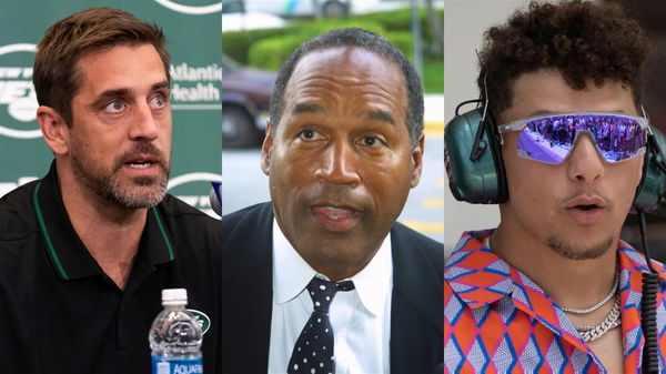 OJ Simpson, Aaron Rodgers, and Patrick Mahomes