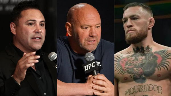 Oscar De La Hoya, Dana White and Conor McGregor