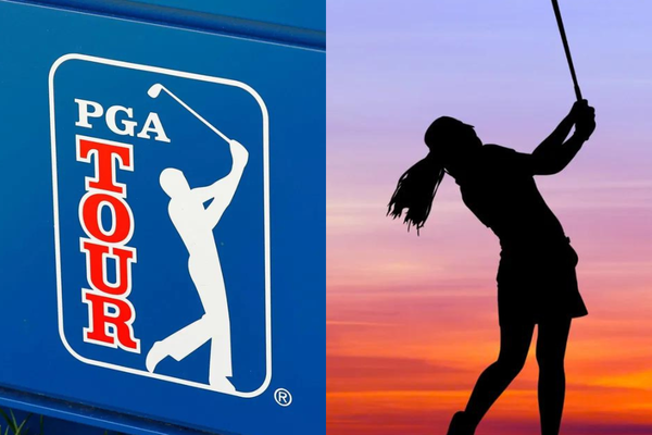 PGA Tour Logo Woman Golfer Silhouette