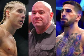 Paddy Pimblett, Dana White and Ilia Topuria
